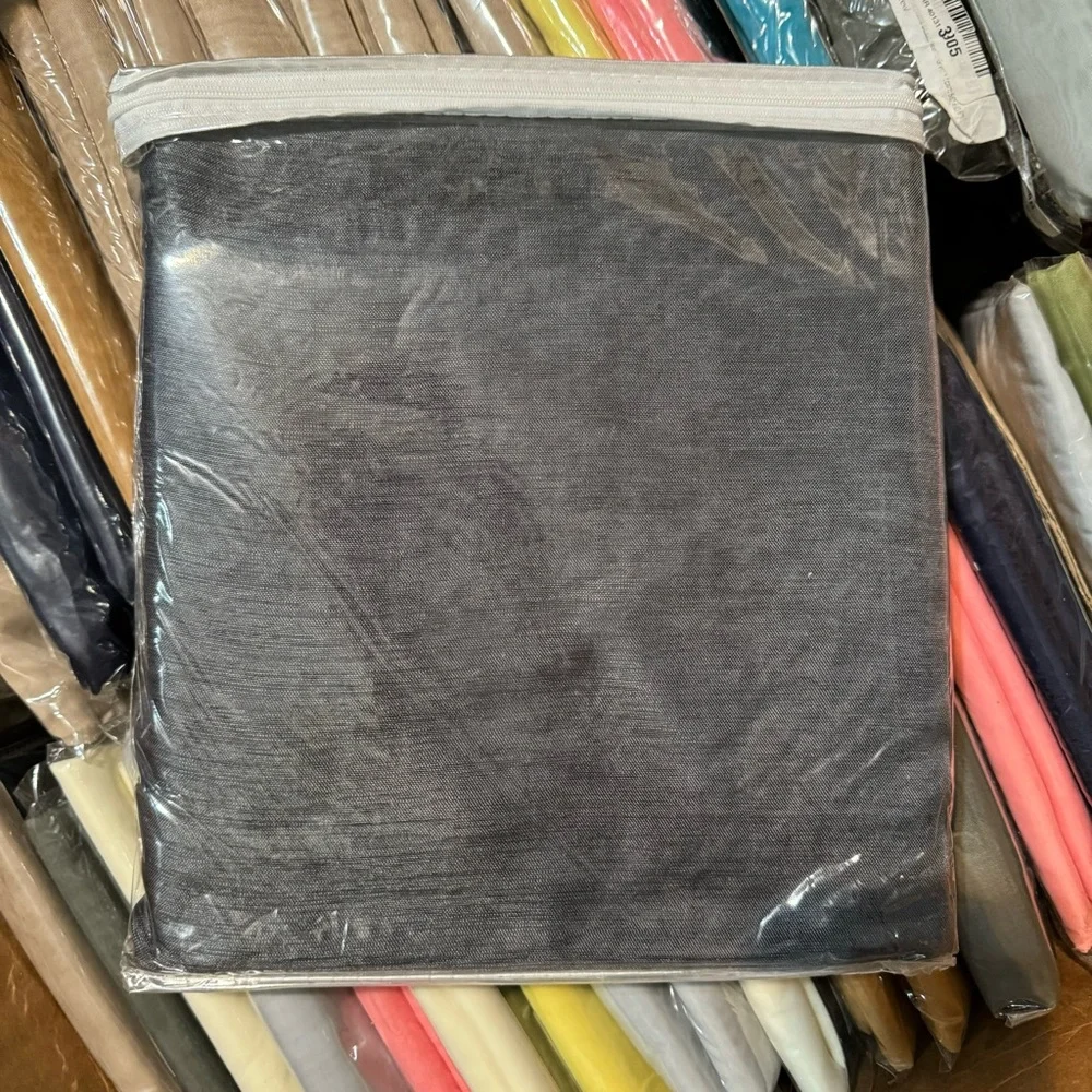 Caroline Charcoal 2 panes linen textures with 8 grommets each